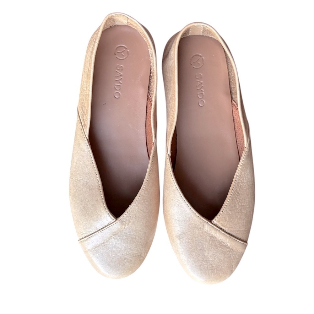 Saydo Comfort Shoe Mauve Pink Genuine Leather Soft Slip On Flats Sz 40/9